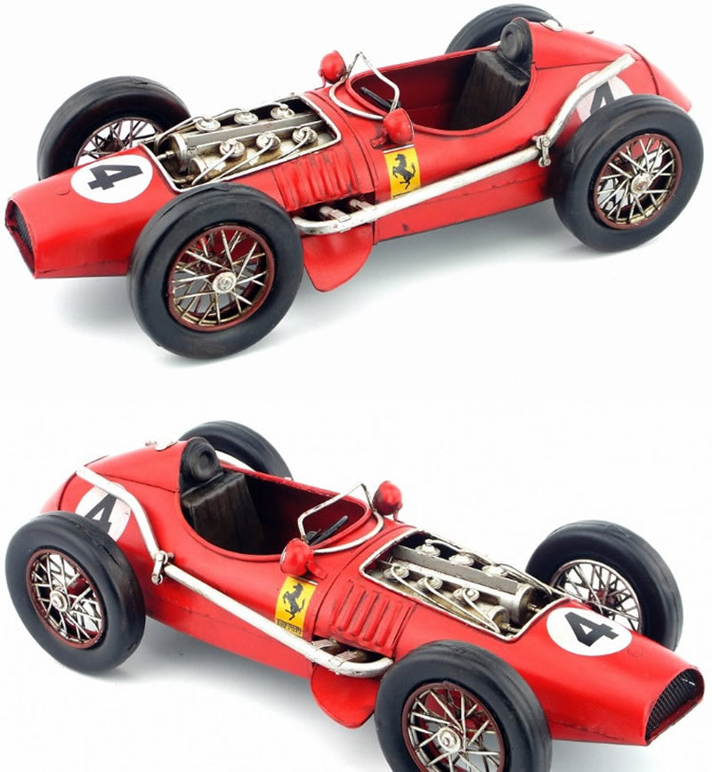 Vintage Iron Racing Car Model – Classic Red Collectible for Car Enthusiasts & Home Decor