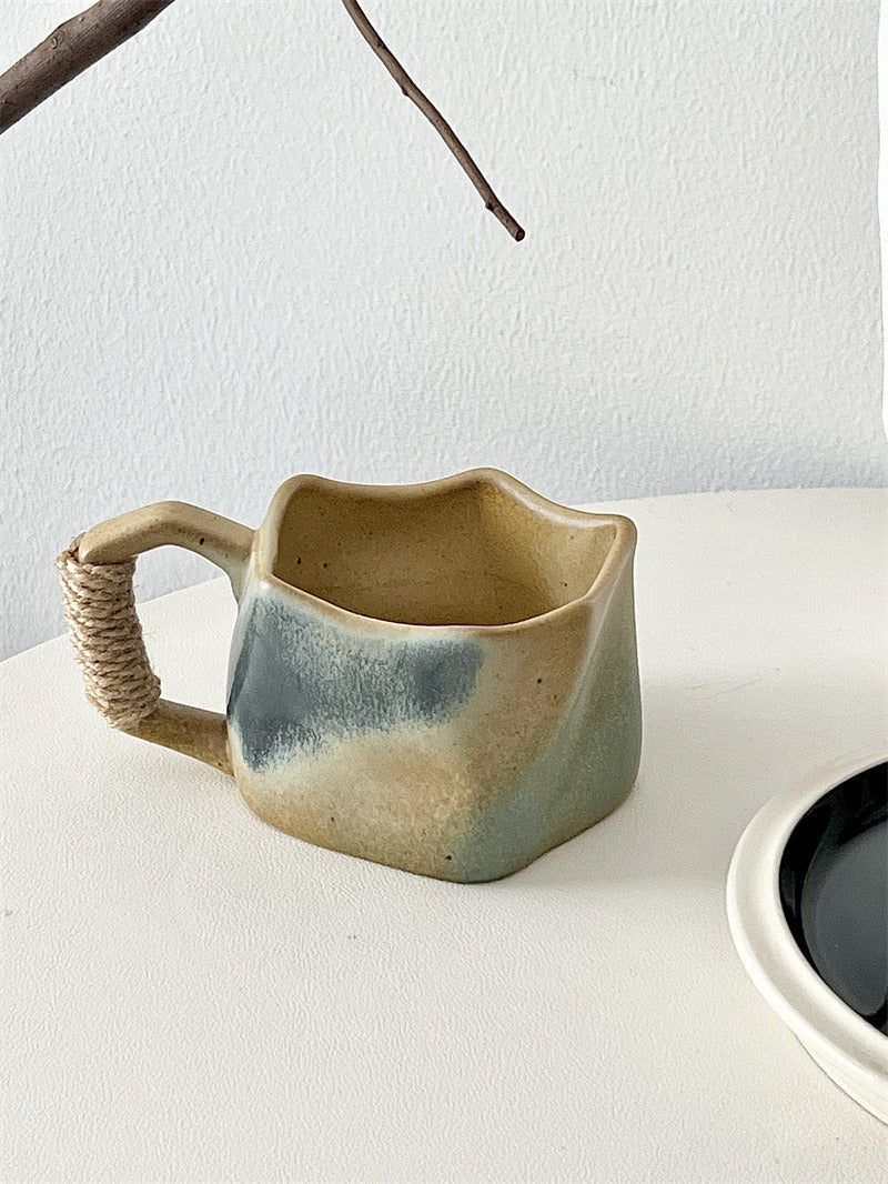Vintage Kiln-Glazed Irregular Art Coffee Cup: A Unique Masterpiece