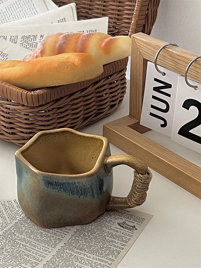 Vintage Kiln-Glazed Irregular Art Coffee Cup: A Unique Masterpiece