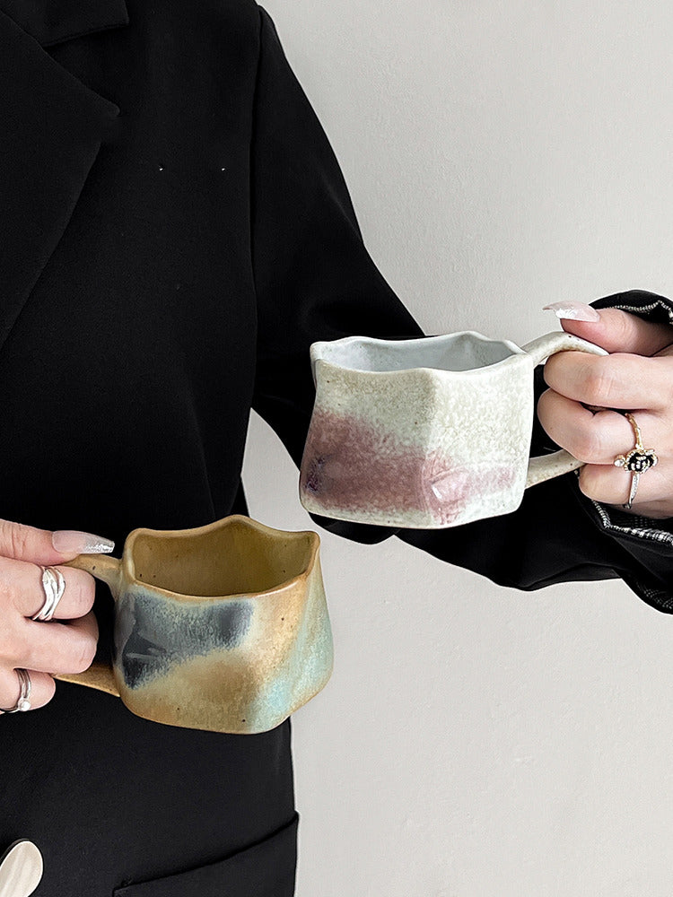 Vintage Kiln-Glazed Irregular Art Coffee Cup: A Unique Masterpiece