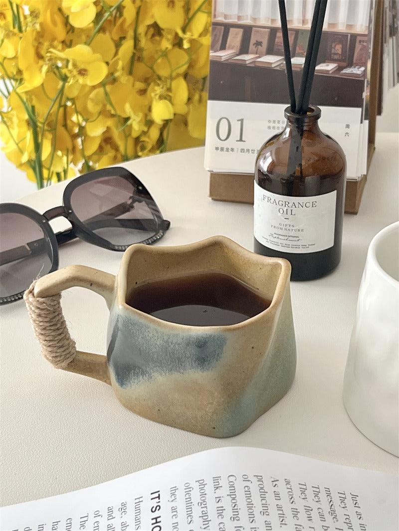 Vintage Kiln-Glazed Irregular Art Coffee Cup: A Unique Masterpiece