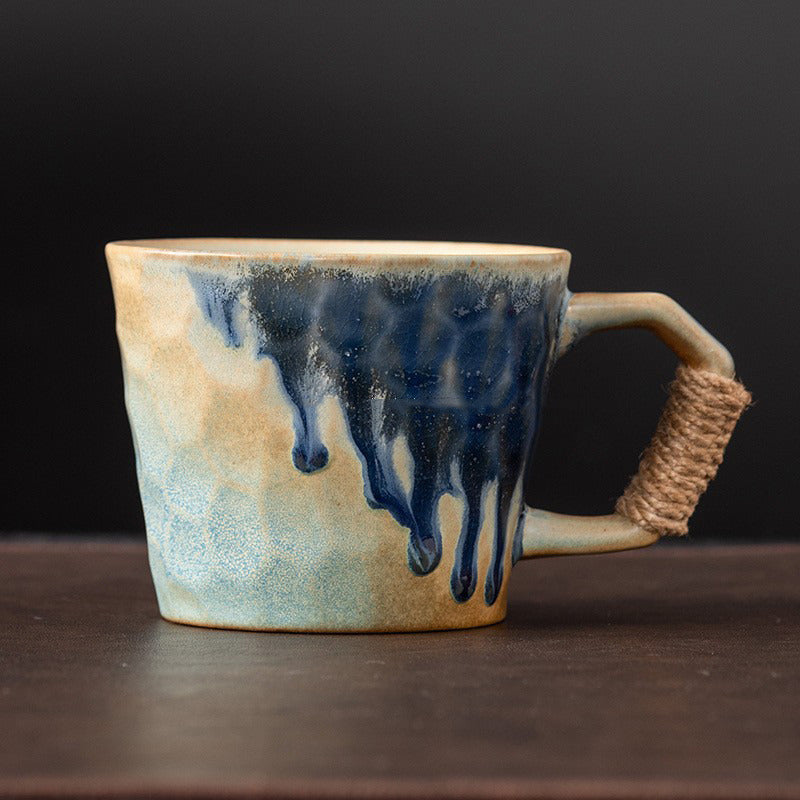 Vintage Kiln-Glazed Irregular Ceramic Coffee Cup: A Blend of Art and Functionality
