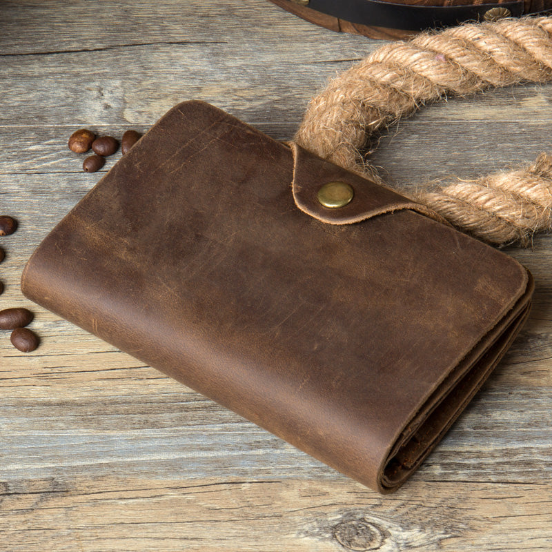 Vintage Leather Wallet with Card Slots - Billfold for Men and Women