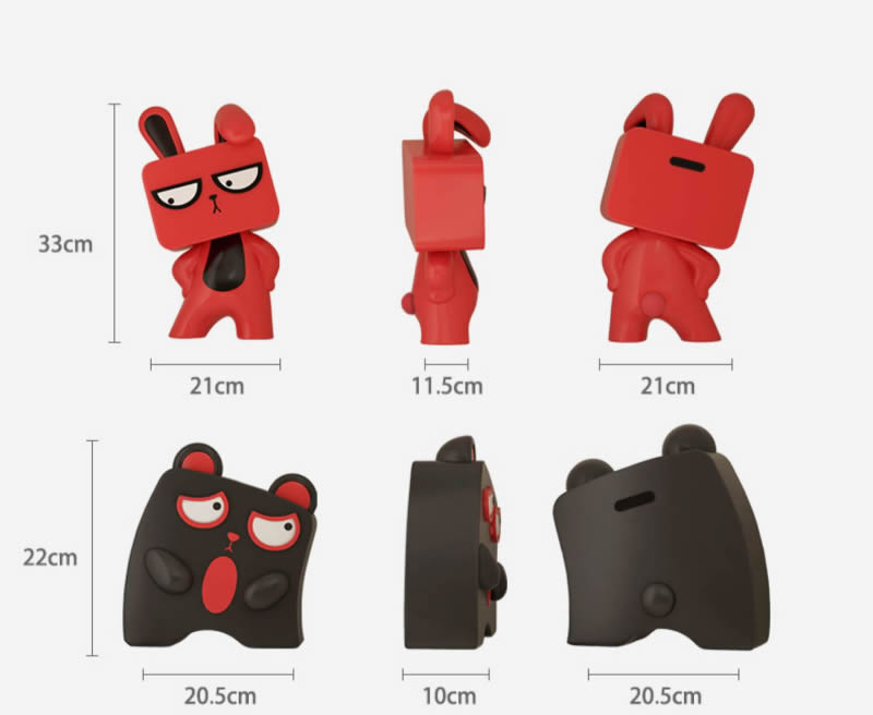 Whimsical Bunny And Bear Figurines: With Piggy Bank Function, Creative Gift