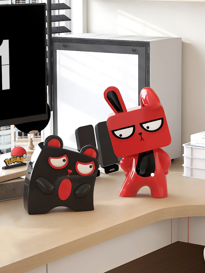 Whimsical Bunny And Bear Figurines: With Piggy Bank Function, Creative Gift