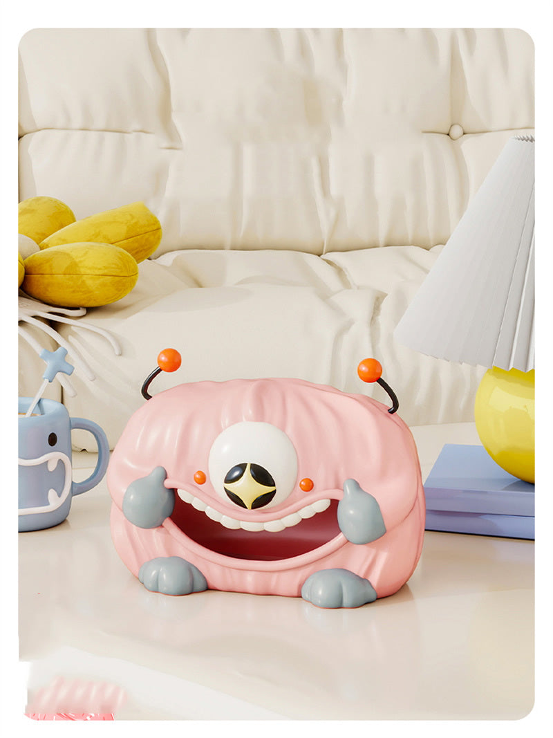 Whimsical Cartoon Monster Tissue Box - Playful Big Mouth Design,Cute Decoration