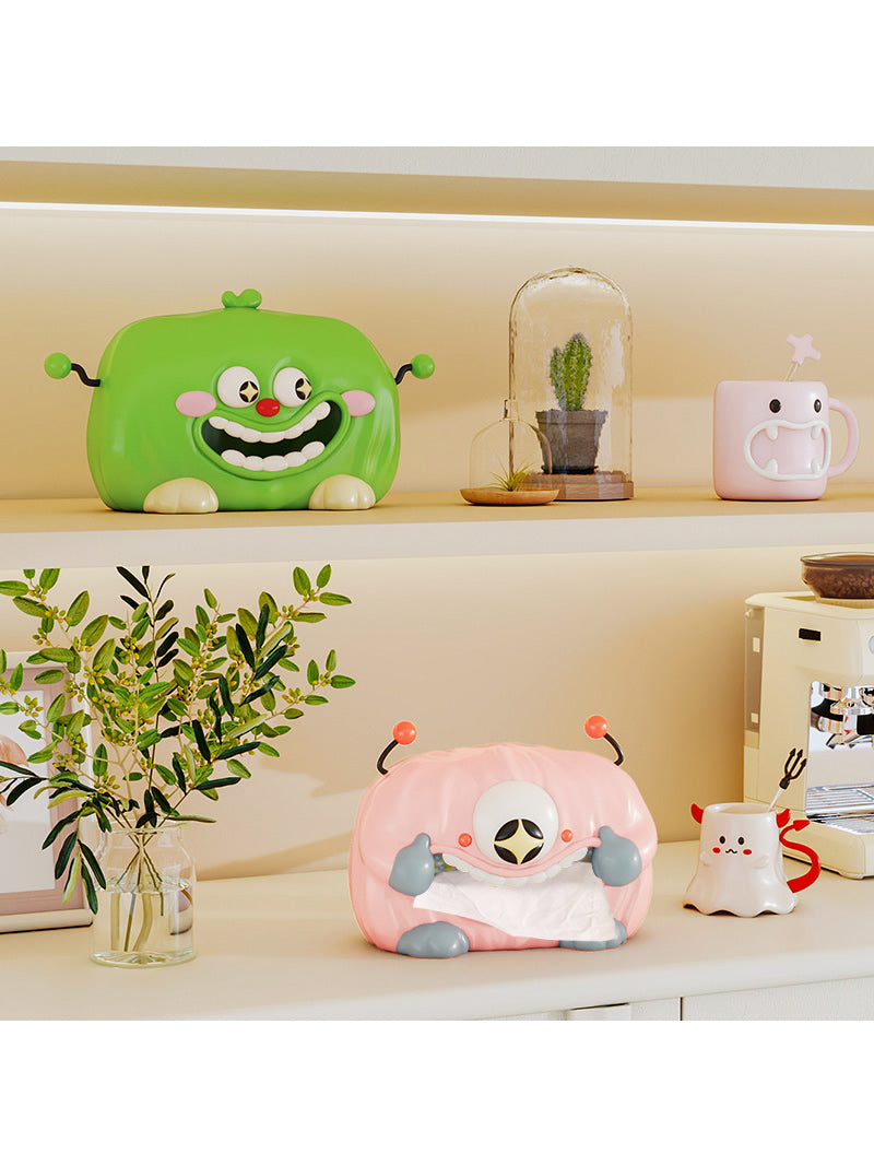 Whimsical Cartoon Monster Tissue Box - Playful Big Mouth Design,Cute Decoration
