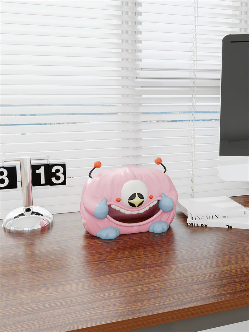 Whimsical Cartoon Monster Tissue Box - Playful Big Mouth Design,Cute Decoration