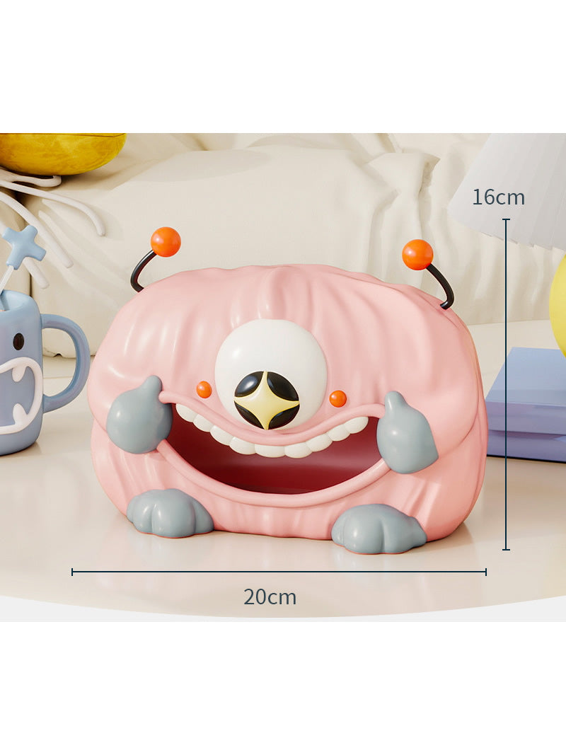 Whimsical Cartoon Monster Tissue Box - Playful Big Mouth Design,Cute Decoration