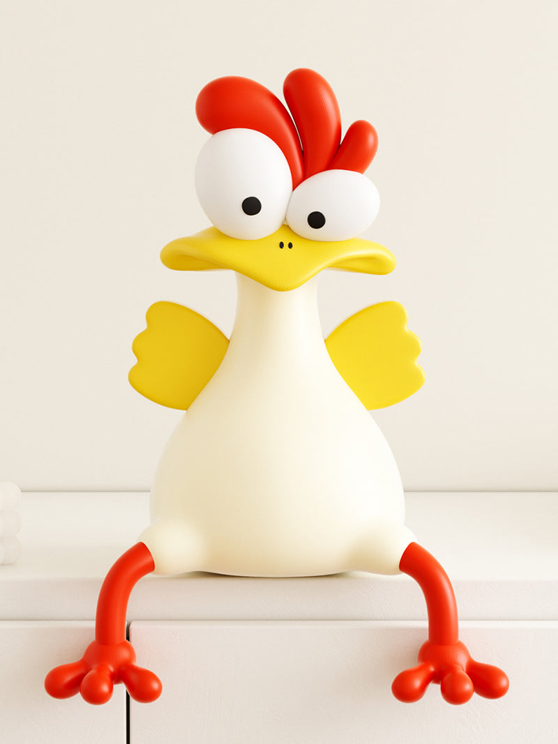 Whimsical Cartoon Rooster Vase - Playful Home Decor for Living Room & Shelf Styling