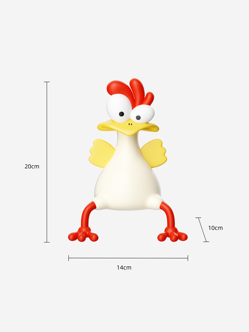Whimsical Cartoon Rooster Vase - Playful Home Decor for Living Room & Shelf Styling