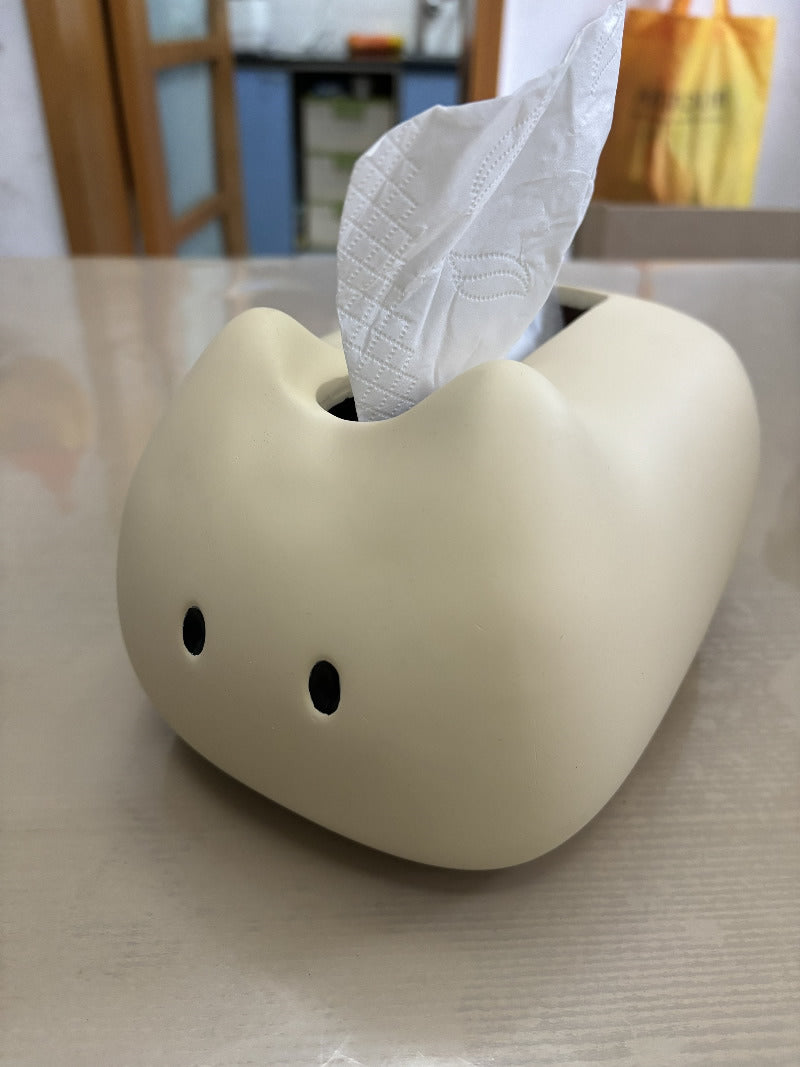 Whimsical Cat Tissue Holder, Funny Office Desk Decor