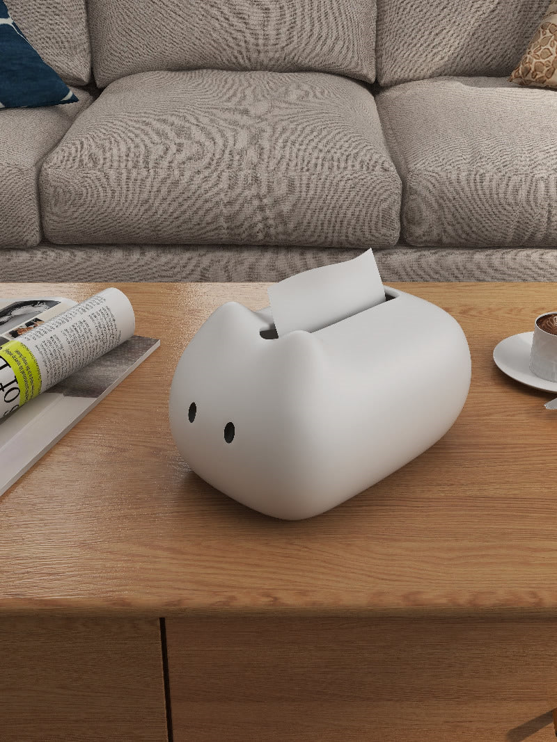 Whimsical Cat Tissue Holder, Funny Office Desk Decor