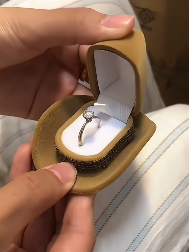 Whimsical Cowboy Hat Ring Holder Box,Jewelry Organizer