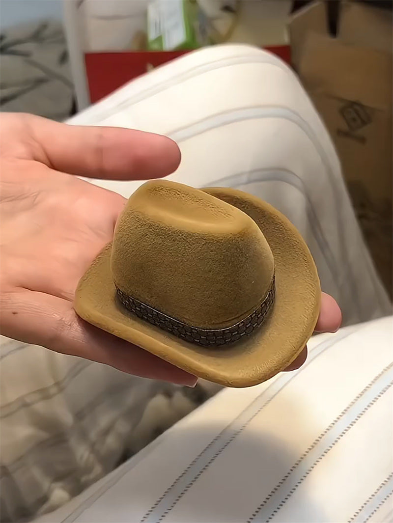 Whimsical Cowboy Hat Ring Holder Box,Jewelry Organizer