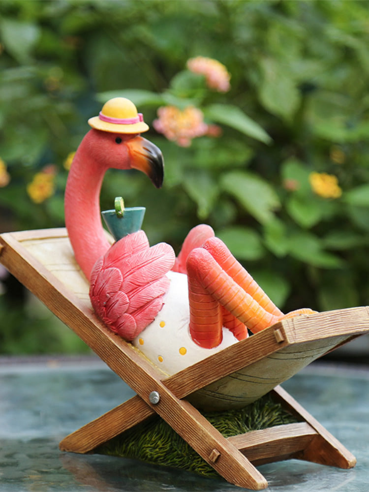Whimsical Design Of Pink Big Bird, Garden Decoration Ornaments, Fun Gifts
