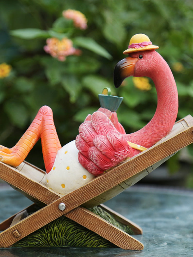 Whimsical Design Of Pink Big Bird, Garden Decoration Ornaments, Fun Gifts