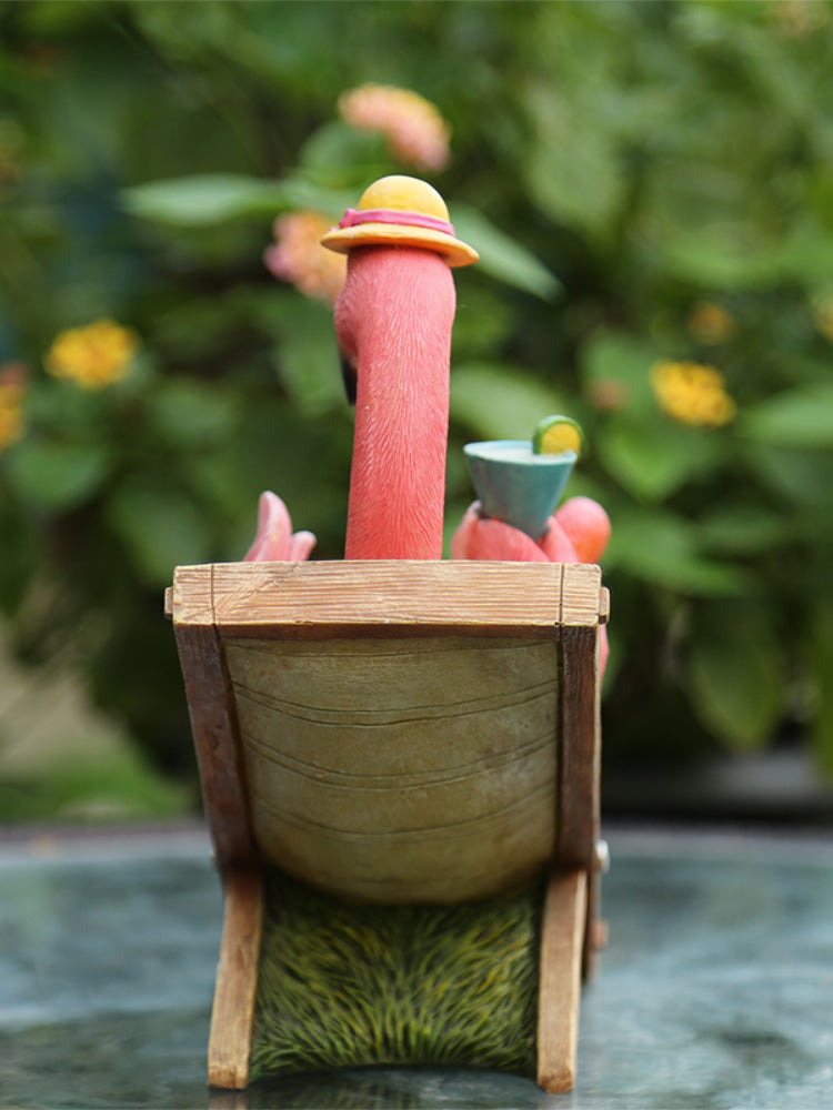 Whimsical Design Of Pink Big Bird, Garden Decoration Ornaments, Fun Gifts