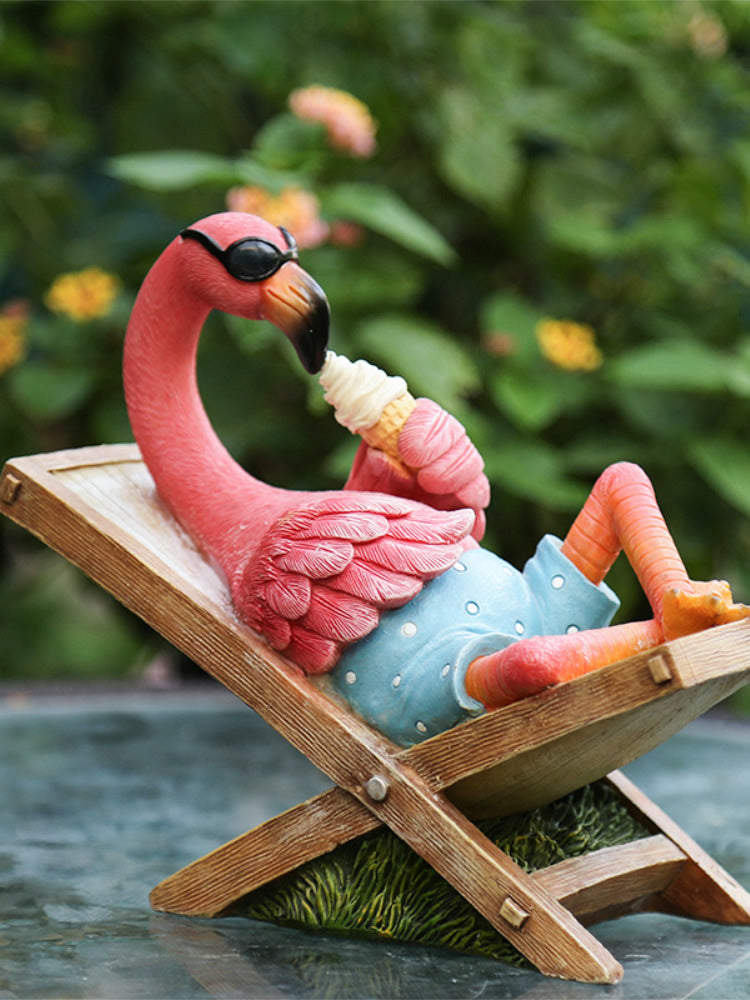 Whimsical Design Of Pink Big Bird, Garden Decoration Ornaments, Fun Gifts