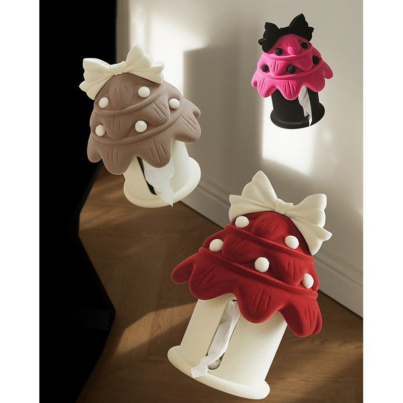 Whimsical Dress-Shaped Tissue Box - Chic Bow Design,Art Home Decor