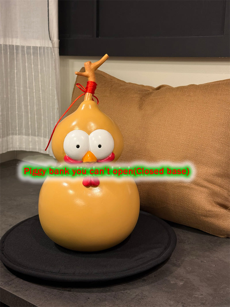 Whimsical Surprised Rooster Piggy Bank - Abstract Cartoon Money Box,Cannot withdraw coins