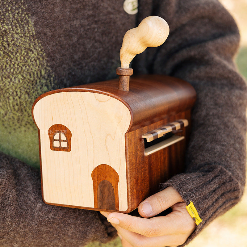 Whimsical Toast-Shaped Wooden Tissue Box - Playful Home Kitchen Decor
