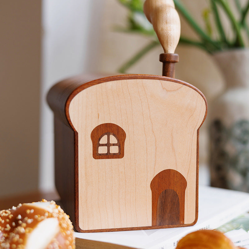 Whimsical Toast-Shaped Wooden Tissue Box - Playful Home Kitchen Decor