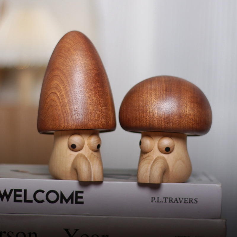 Whimsical Wooden Mushroom Music Box - Cute Eyes & Magical Melody