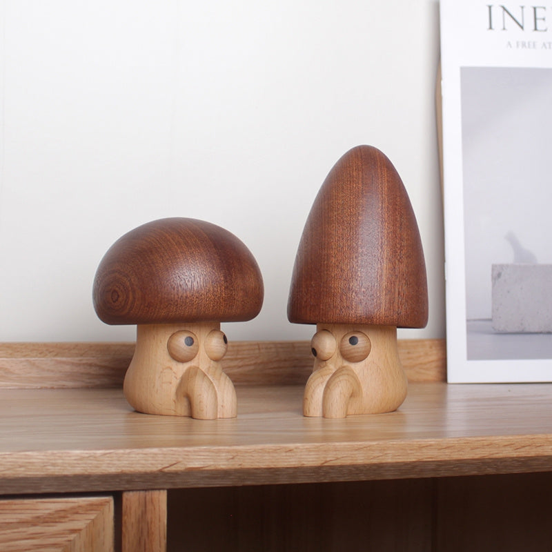 Whimsical Wooden Mushroom Music Box - Cute Eyes & Magical Melody