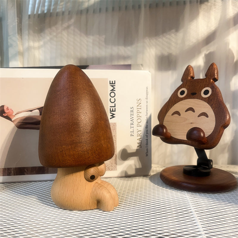 Whimsical Wooden Mushroom Music Box - Cute Eyes & Magical Melody