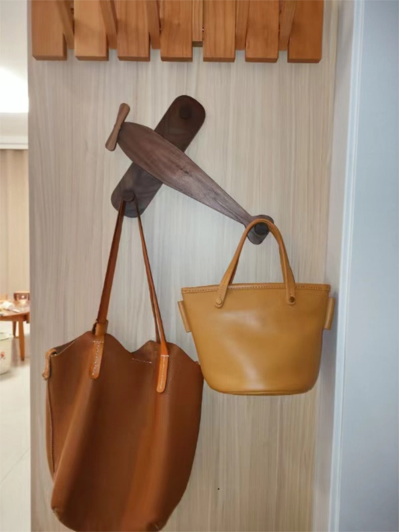 Wooden Airplane Shape Wall Hook, Room Decoration Gift Idea