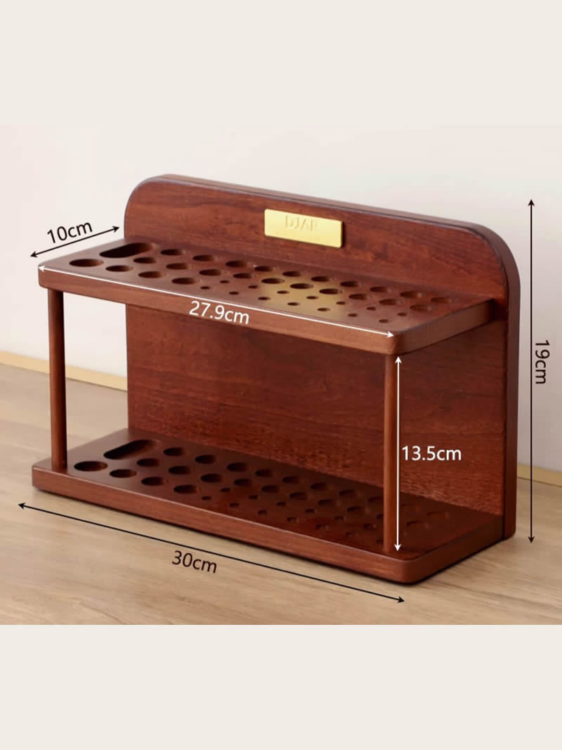 Desktop Wooden Brush Organizer - Storage for Paintbrushes, Pens & Pencils