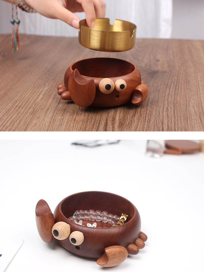 Wooden Crab Ashtray - Unique Desktop Decorative Ornaments