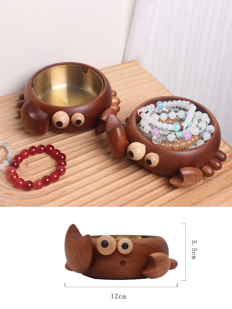 Wooden Crab Ashtray - Unique Desktop Decorative Ornaments
