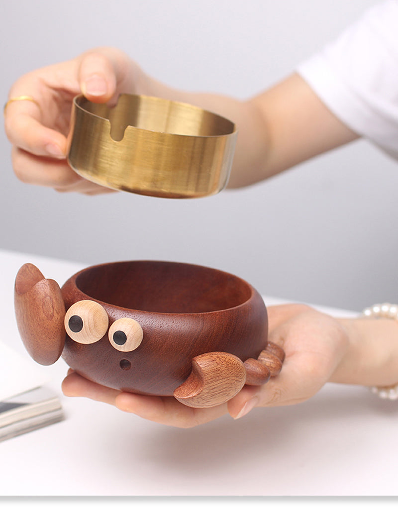 Wooden Crab Ashtray - Unique Desktop Decorative Ornaments