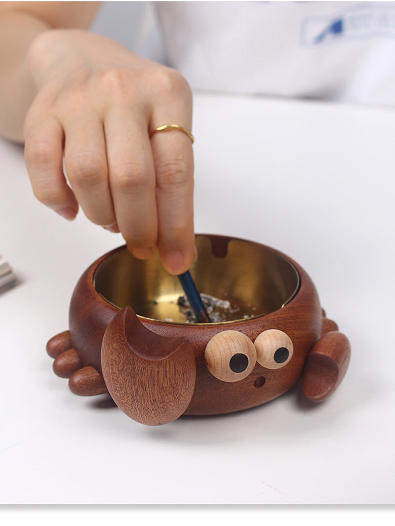 Wooden Crab Ashtray - Unique Desktop Decorative Ornaments