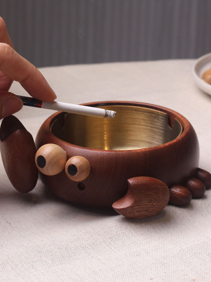 Wooden Crab Ashtray - Unique Desktop Decorative Ornaments