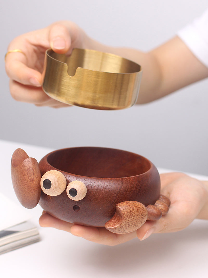 Wooden Crab Ashtray - Unique Desktop Decorative Ornaments