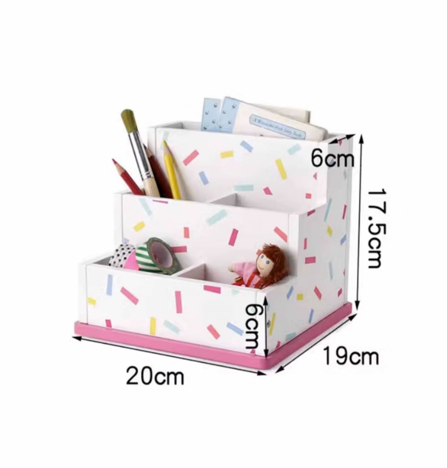 Wooden Desk Organizer with Multiple Compartments: Perfect for Study and Office