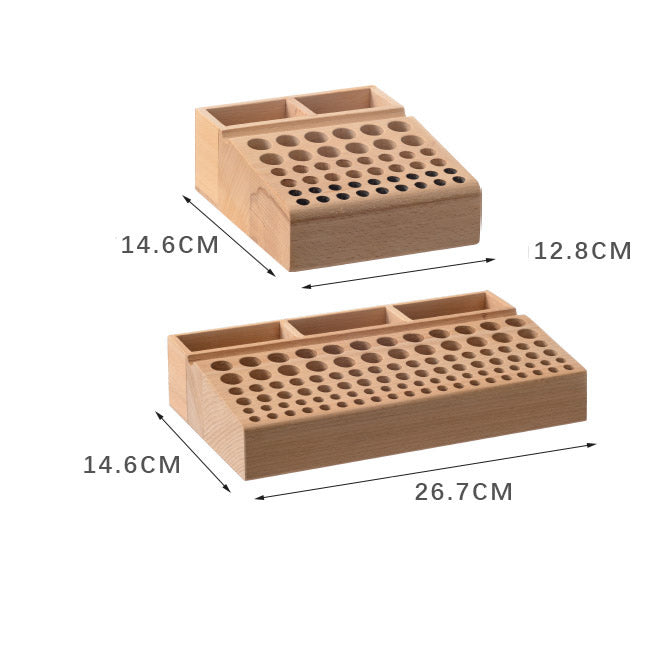 Wooden Multi-Compartment Tool Organizer - Desk Pen Holder, Craft Storage Box, Workshop Utility Tray