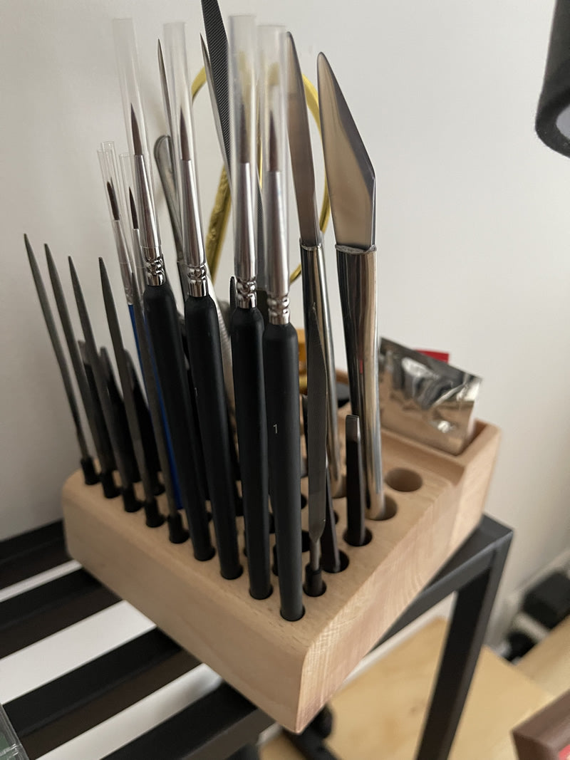 Wooden Multi-Compartment Tool Organizer - Desk Pen Holder, Craft Storage Box, Workshop Utility Tray