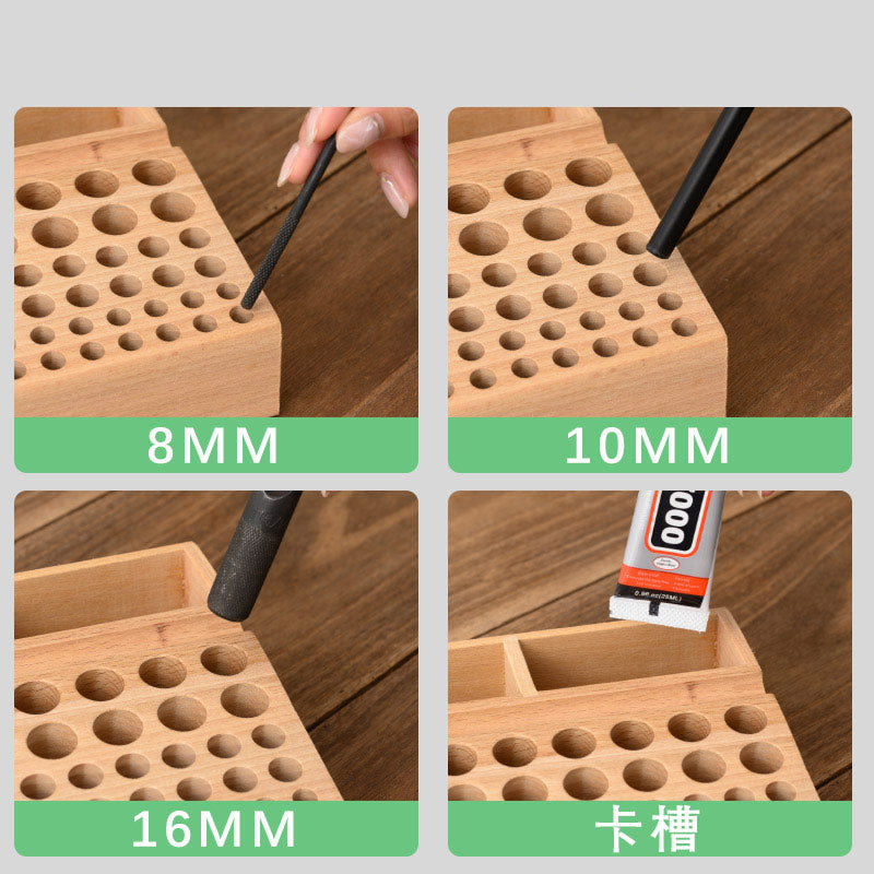 Wooden Multi-Compartment Tool Organizer - Desk Pen Holder, Craft Storage Box, Workshop Utility Tray