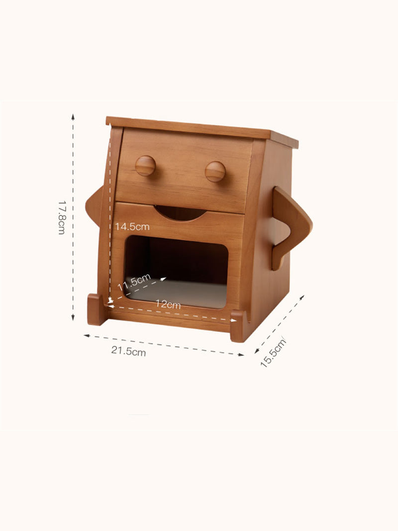 Wooden Robot Piggy Bank - Transparent Savings Jar , Creative Gifts,Bedroom Decoration