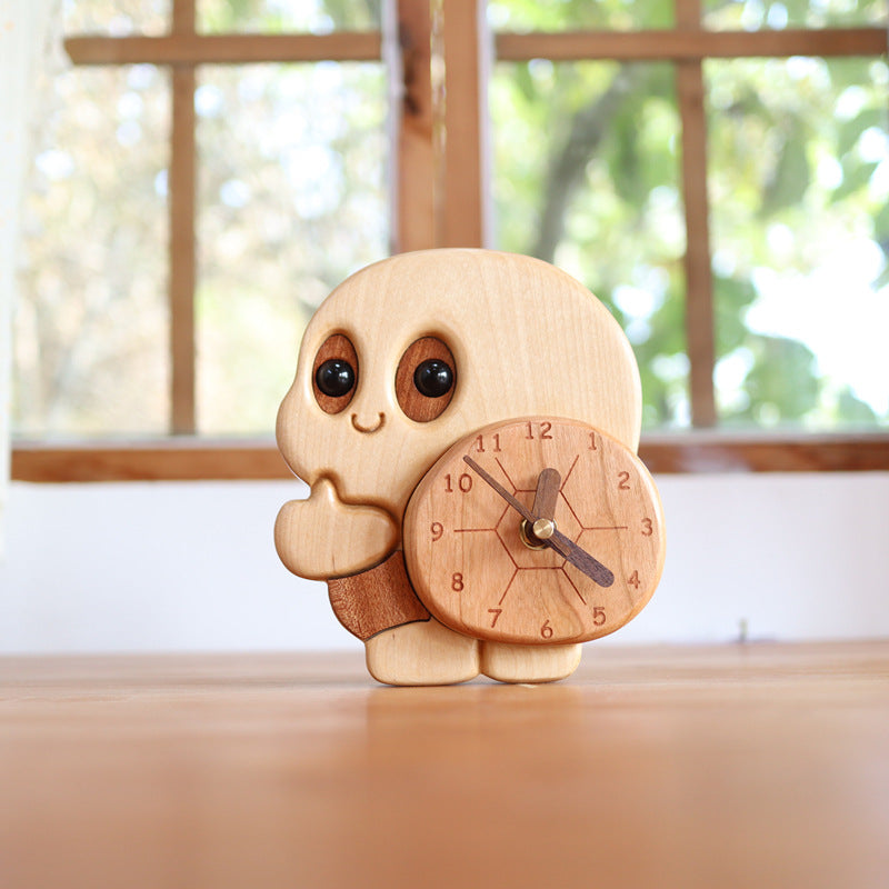 Wooden Turtle Table Clock, Home Office Desktop Decoration, Christmas Gift