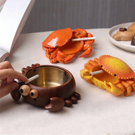 Cute Crab Theme Ashtrays Organize From Ash to Adornments in One Cute Shell