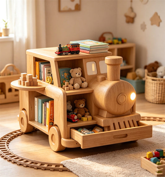 Vehicle-Shaped Wooden Bookshelves: Drive Storytime Into High Gear
