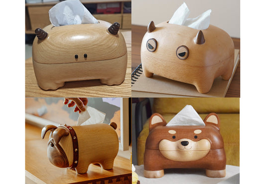 Wooden Animal Tissue Boxes: Charming Christmas Gifts for Home Decor with a Playful Twist