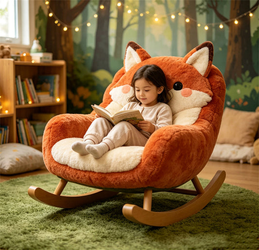 Animal Plush Rocking Chairs: Cozy Up in a Fox, Whale, Panda, or Puppy