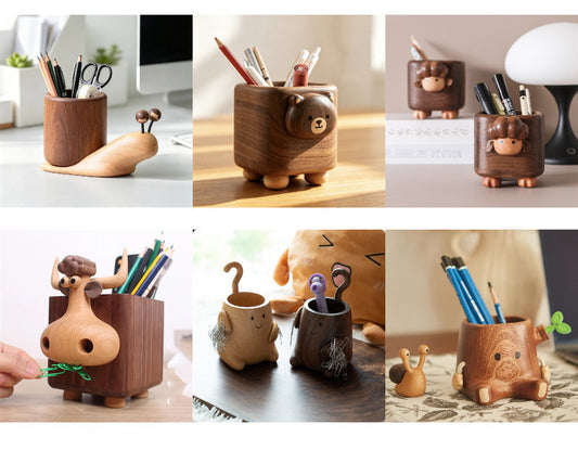 Desk Companions: Handcrafted Wooden Organizers&Pen Holder to Warm Up Your Workspace