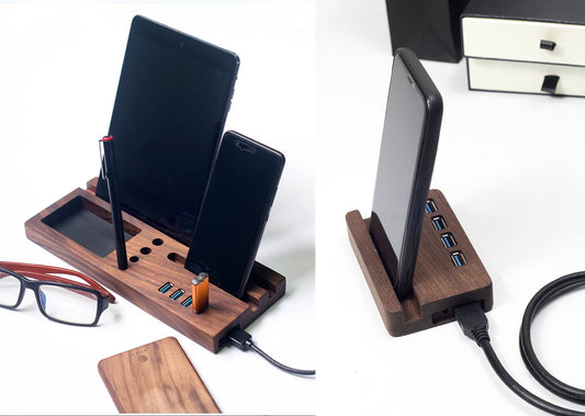 ‌Elevate Your Workspace: Black Walnut Wood HUB Organizers That Blend Functionality with Timeless Style‌